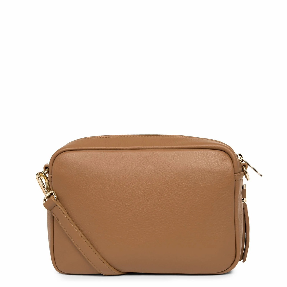 Miniature : Sac trotteur Mademoiselle Ana porté travers ou épaule Lancaster cuir camel