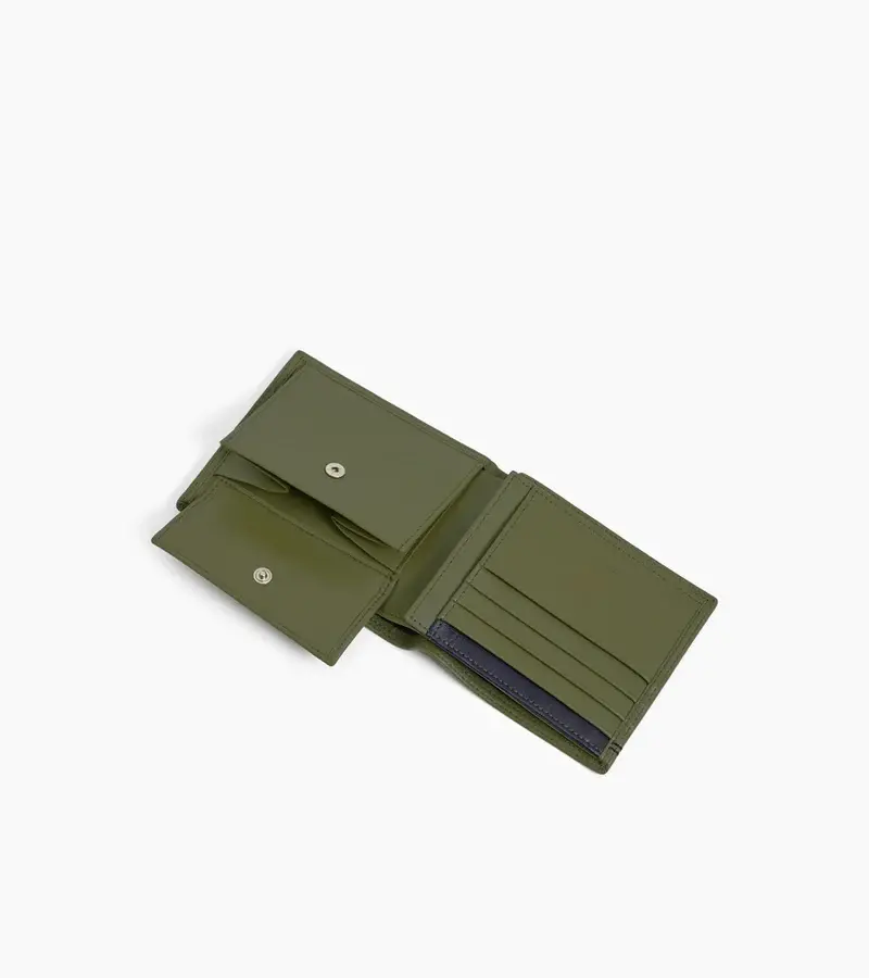 Miniature : Portefeuille à rabat Le Tanneur 2 volets Martin en cuir lisse vert tilleul