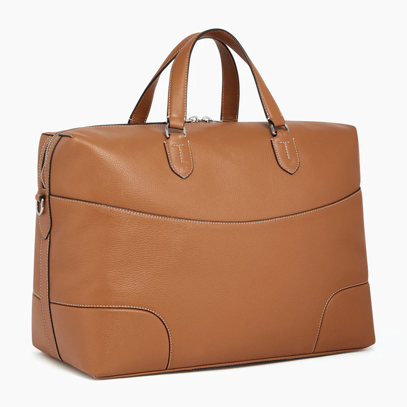 Miniature : Sac de voyage 24h Le Tanneur Romy en cuir grainé camel