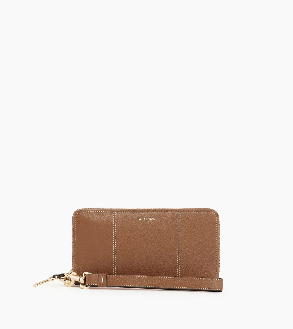 Compagnon zippé Le Tanneur Juliette en cuir grainé camel