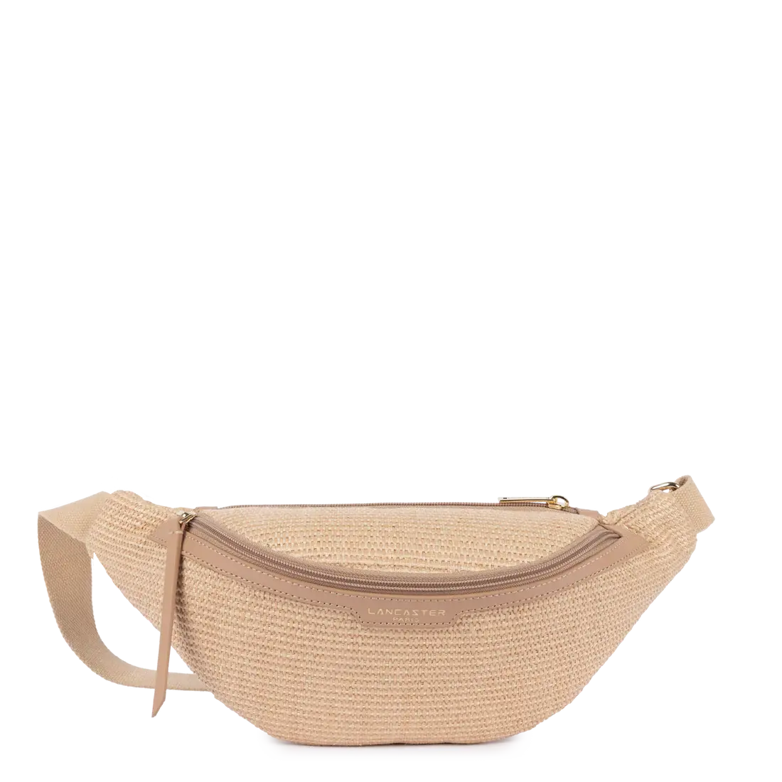 Sac banane Mini Osier Lancaster polypropylène et cuir naturel