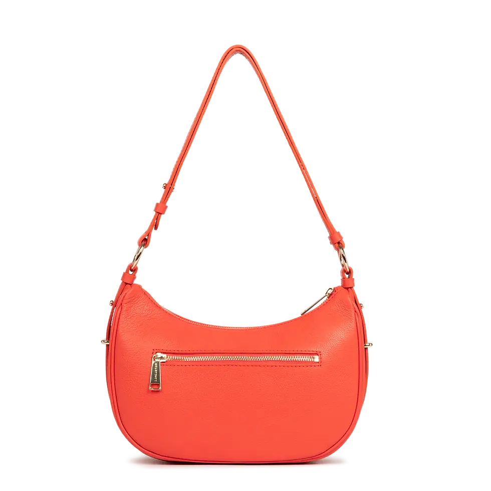Miniature : Sac besace Milano Aria porté épaule ou travers Lancaster cuir vachette mandarine