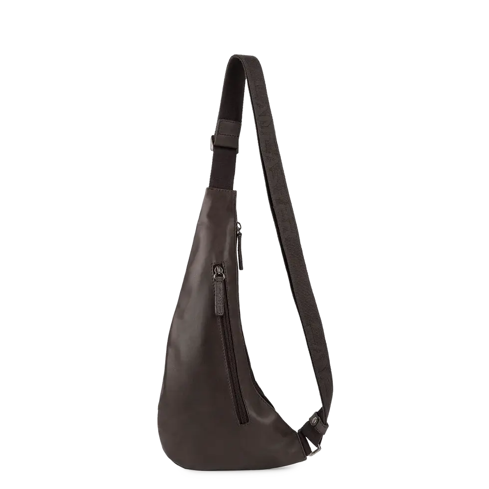Miniature : Sac body Lancaster cuir vachette marron