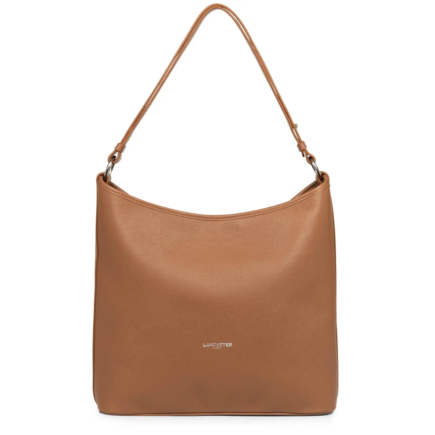 Sac seau Firenze porté épaule Lancaster cuir vachette camel