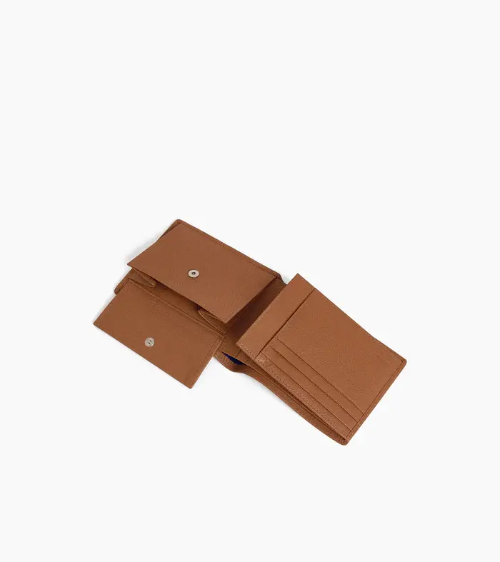 Miniature : Portefeuille à rabat Le Tanneur 2 volets Charles en cuir grainé camel