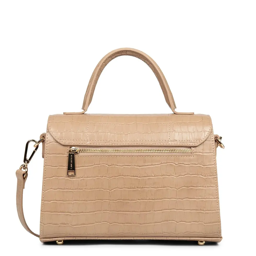 Miniature : Sac à main Exotic Trinity porté main ou travers Lancaster cuir vachette naturel