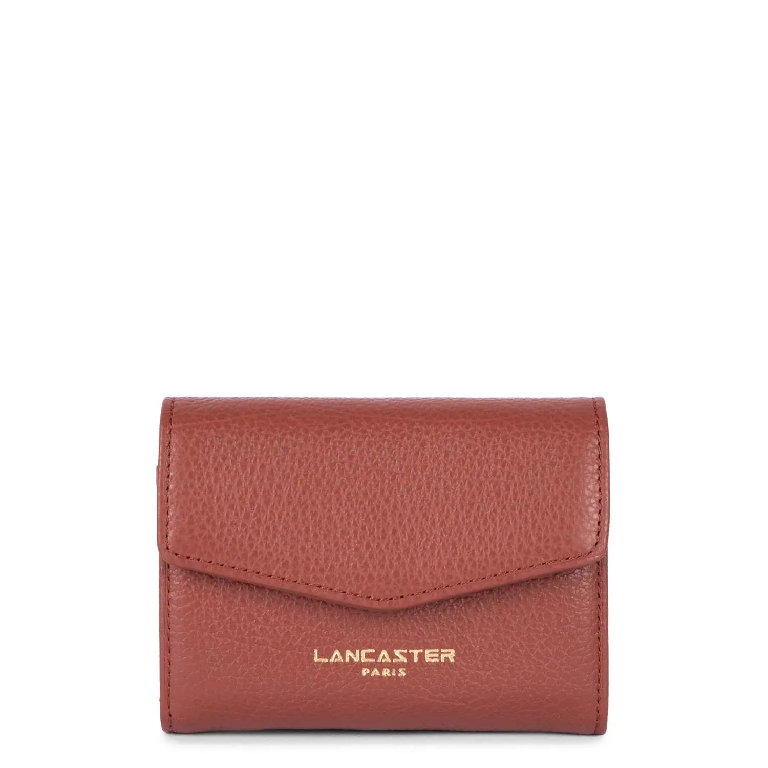 Porte monnaie à rabat Dune Lancaster cuir vachette bois rouge