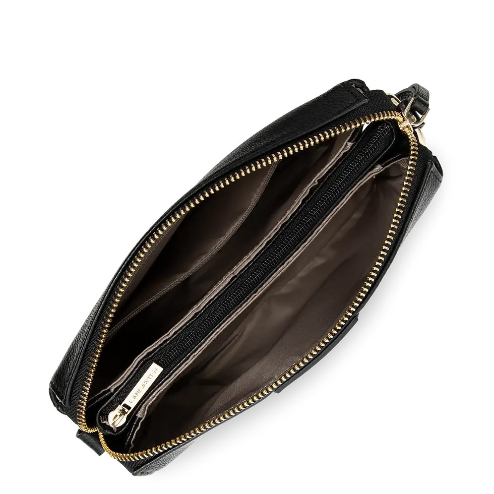 Miniature : Sac pochette Dune porté travers ou épaule Lancaster cuir vachette noir