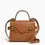 Miniature : Petit sac à main double rabat Le Tanneur Emilie en cuir grainé camel