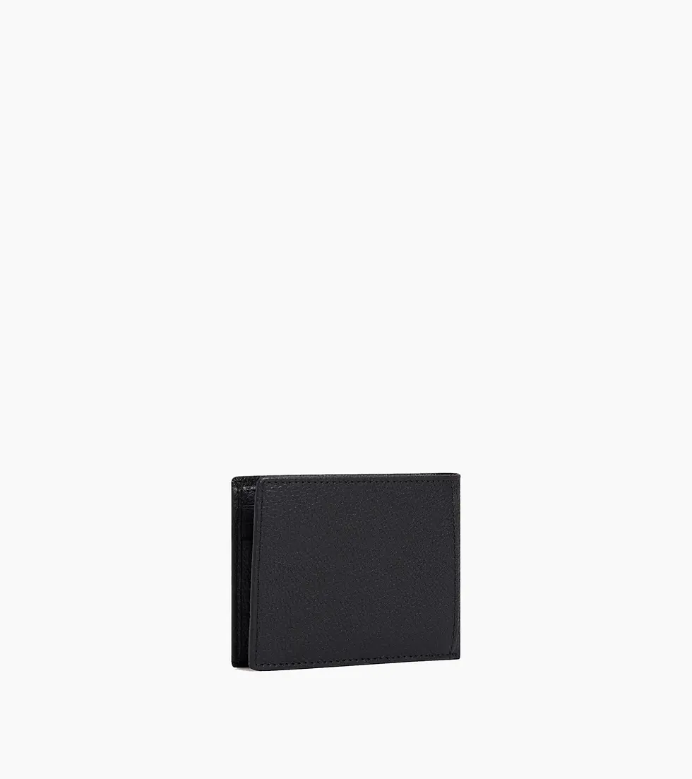 Miniature : Portefeuille à rabat Le Tanneur 2 volets Charles en cuir grainé noir