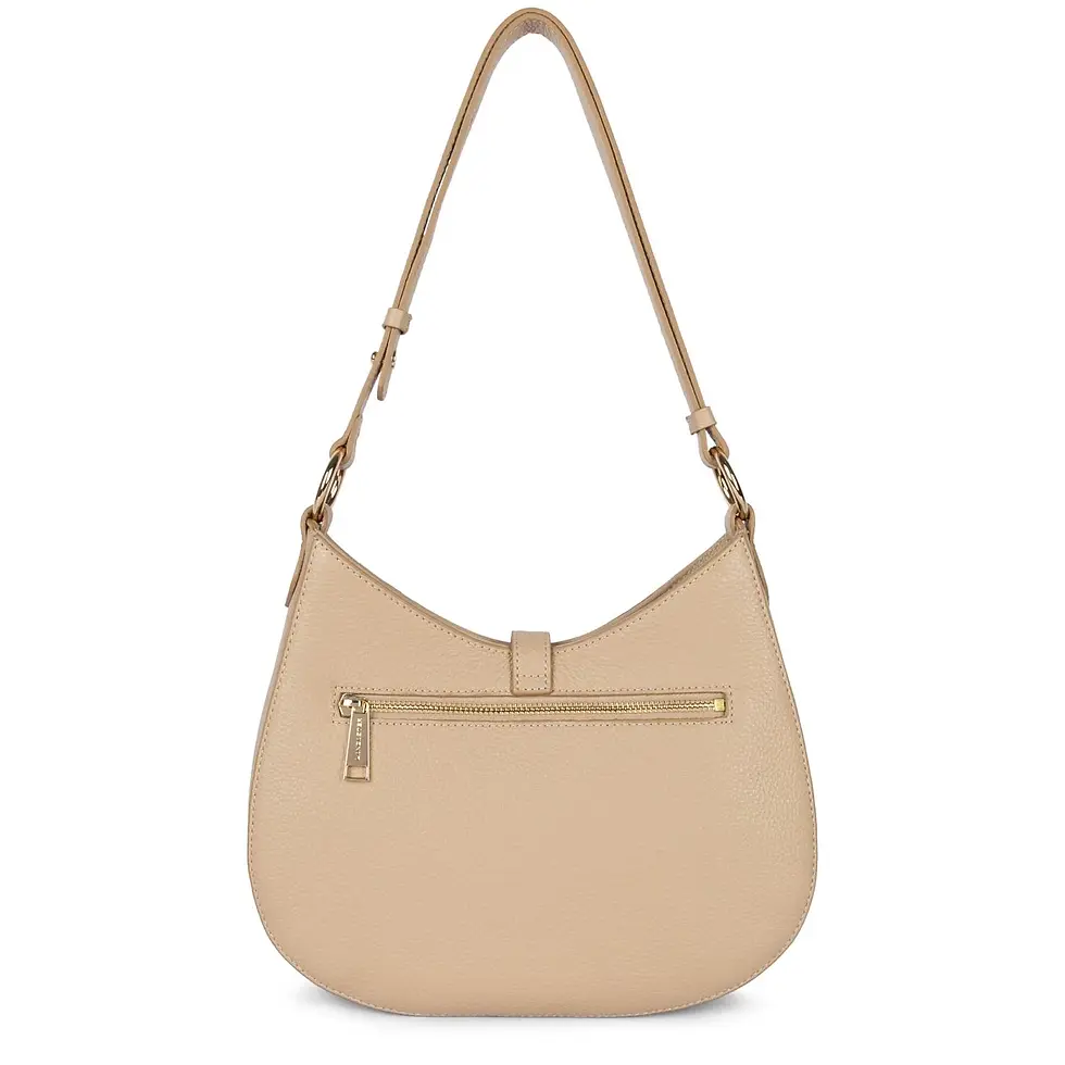 Miniature : Sac besace Foulonné Milano porté épaule ou travers Lancaster cuir vachette beige