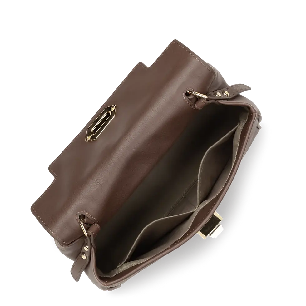 Miniature : Sac à main Mademoiselle Grace porté main/travers Lancaster cuir vachette marron