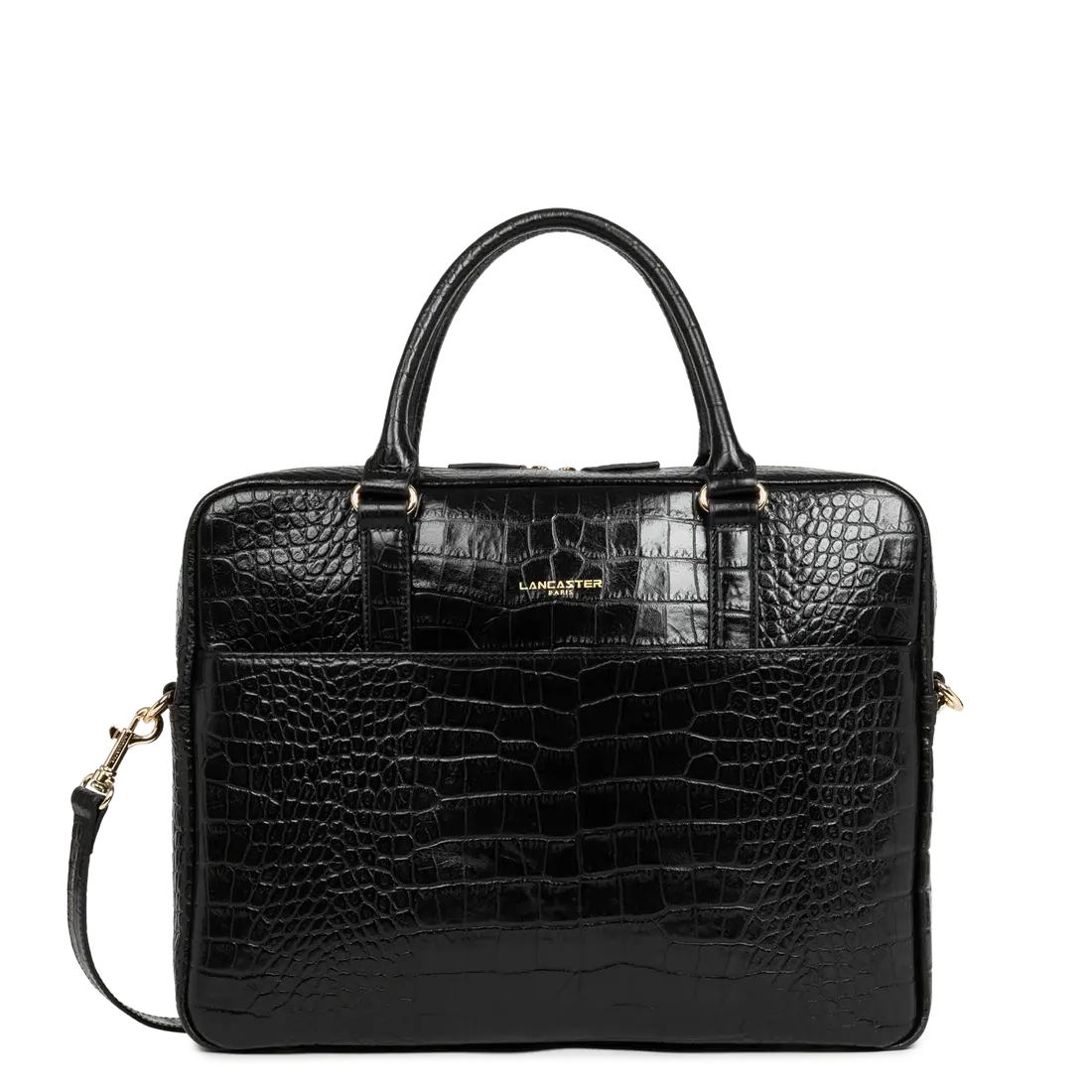 Porte documents Lancaster Mademoiselle Business noir croco