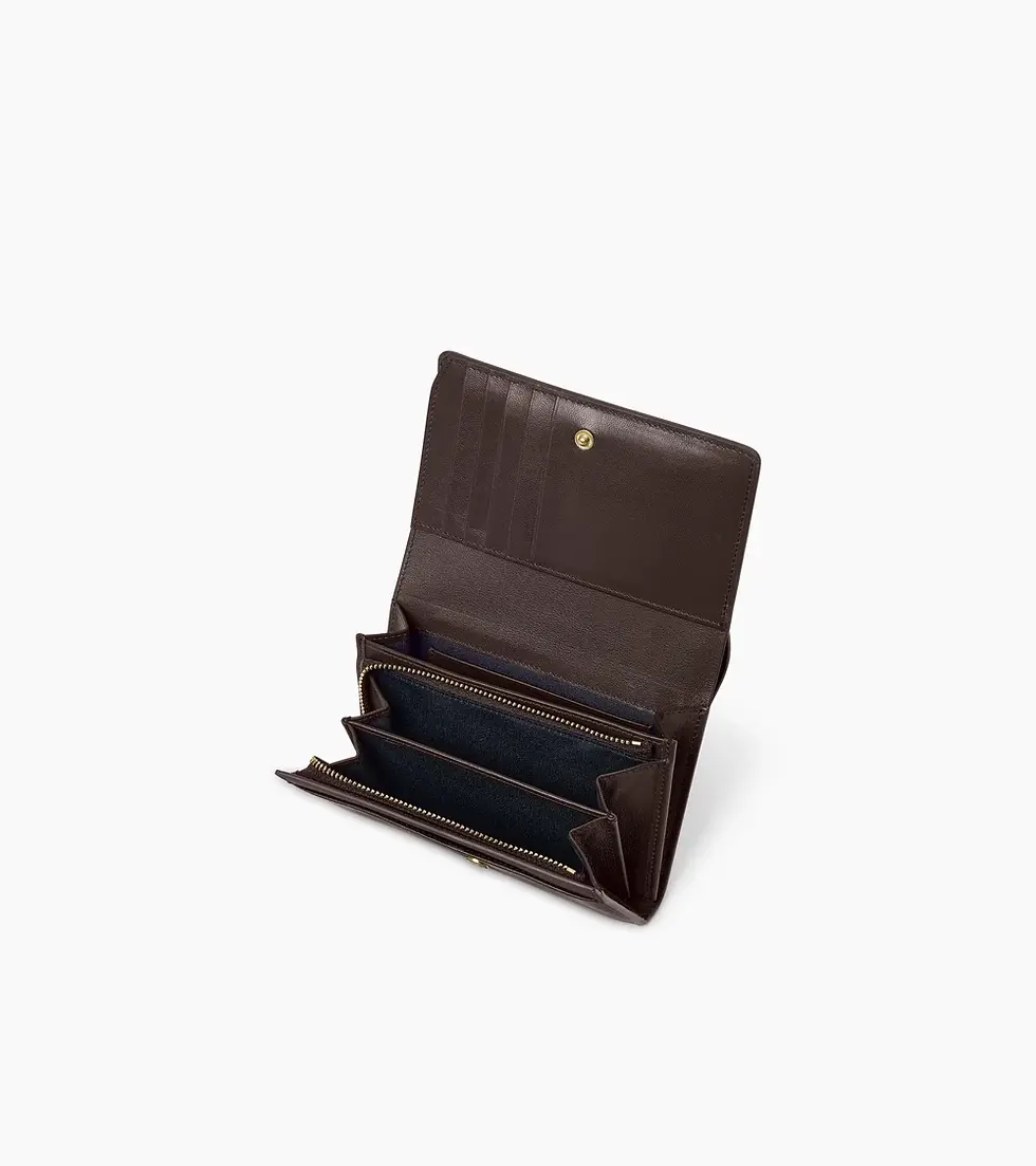Miniature : Portefeuille à rabat Le Tanneur Louison en cuir lisse marron arabica