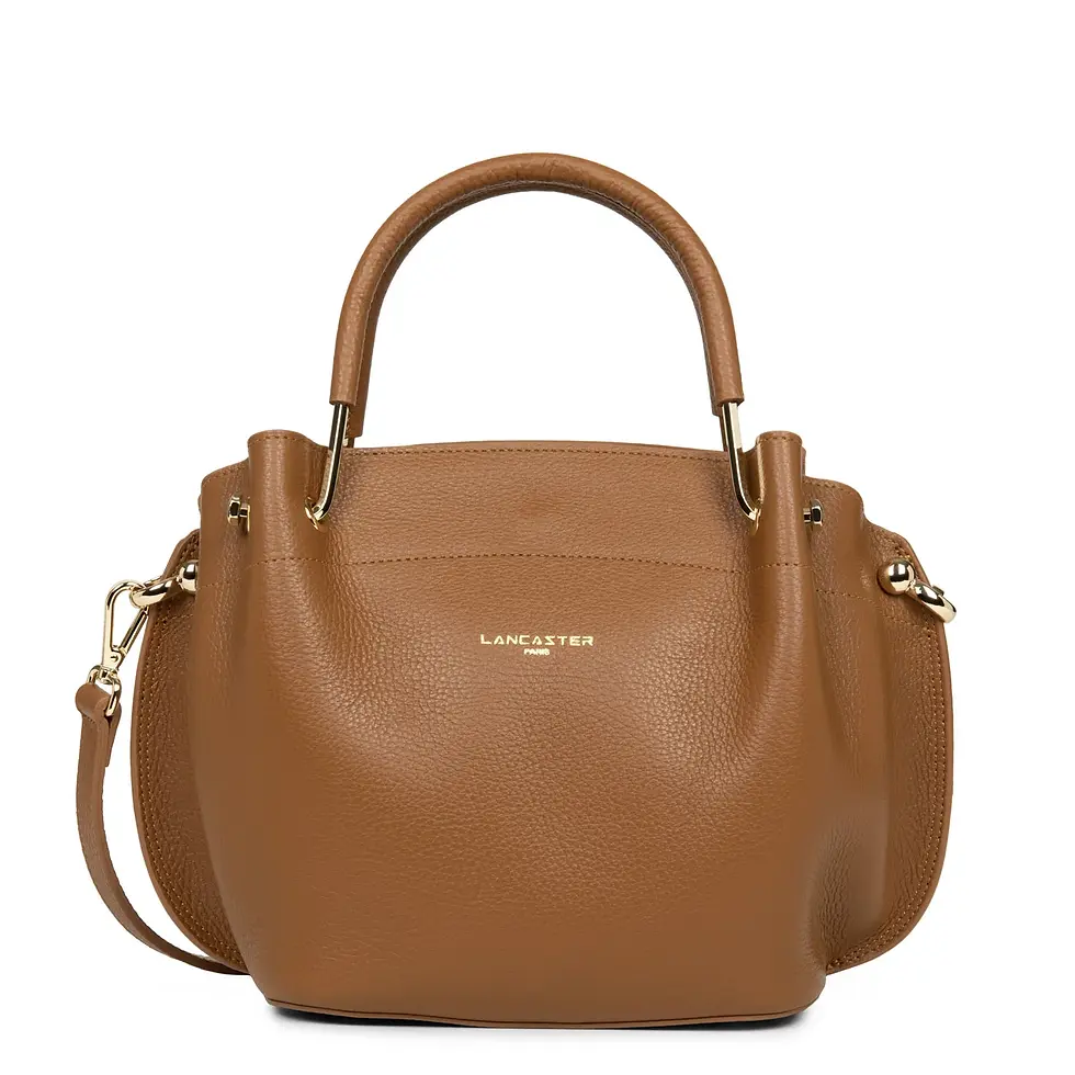 Sac à main Foulonné porté main, épaule ou travers Lancaster cuir vachette camel