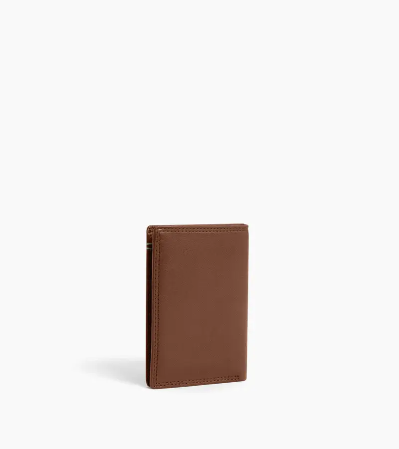 Miniature : Porte cartes vertical Le Tanneur Martin en cuir lisse marron ébène aloe