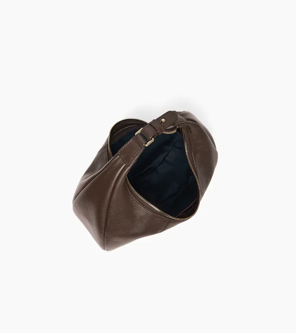 Miniature : Petit sac hobo Le Tanneur Juliette en cuir grainé marron arabica