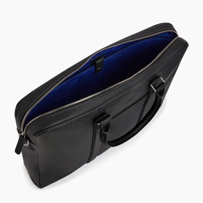 Miniature : Porte documents Le Tanneur slim 17" Charles en cuir grainé noir