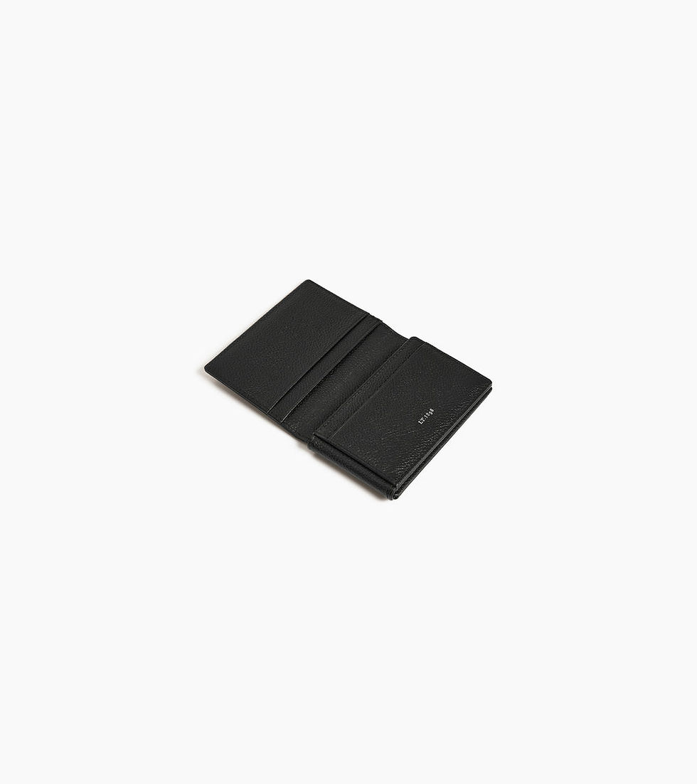 Miniature : Porte cartes horizontal Le Tanneur 2 volets en cuir grainé noir