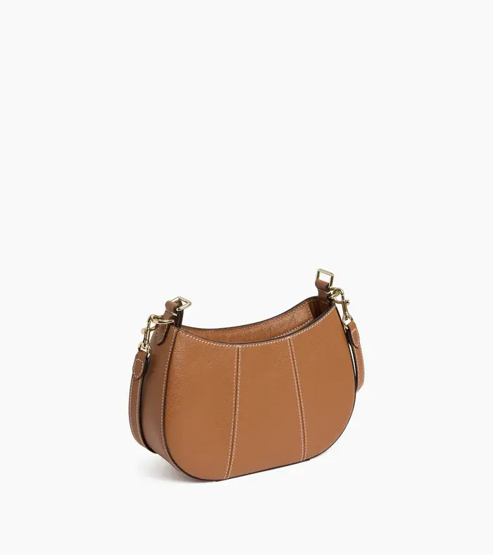 Miniature : Petit sac demi-lune Le Tanneur Juliette en cuir grainé camel