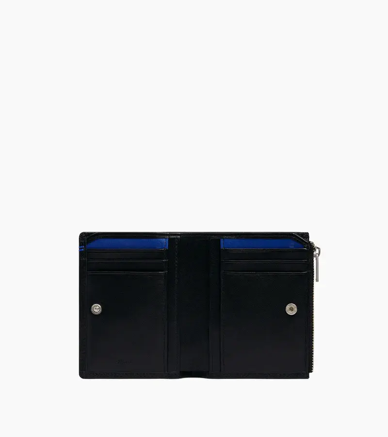Miniature : Portefeuille vertical zippé moyen modèle Le Tanneur Martin en cuir lisse noir