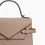 Miniature : Sac à main double rabat moyen modèle Le Tanneur Emilie en cuir gris de parme
