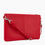 Miniature : Pochette zippée Le Tanneur avec bandoulière Charlotte en cuir lisse rouge