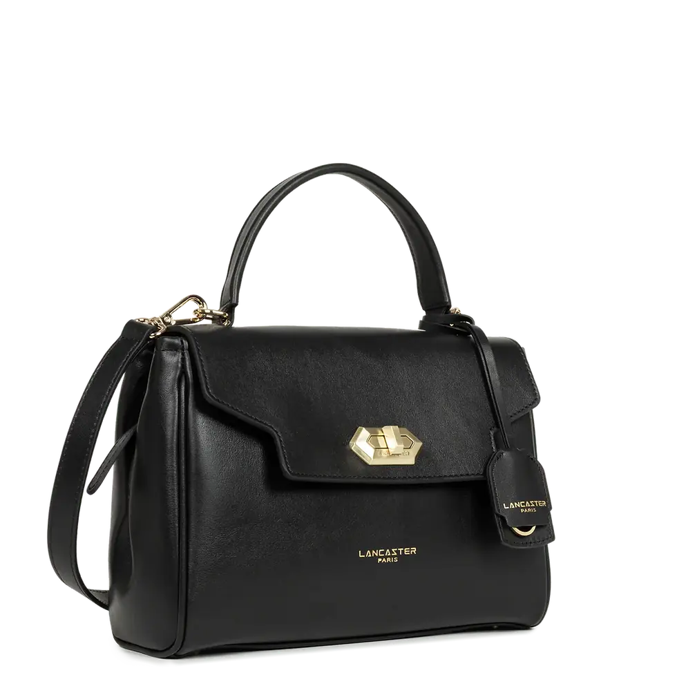 Miniature : Sac à main Donna Grace porté main ou travers Lancaster cuir vachette noir