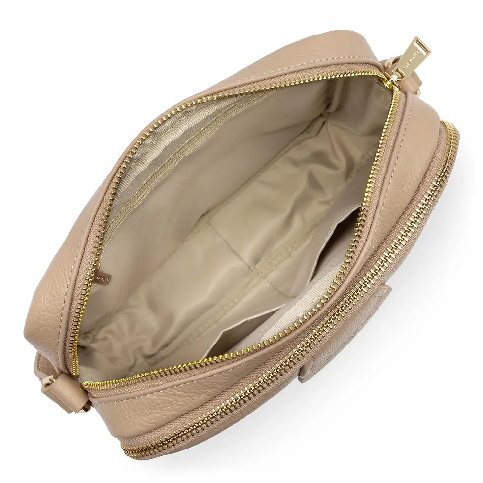 Miniature : Sac trotteur Dune porté travers ou épaule Lancaster cuir vachette beige