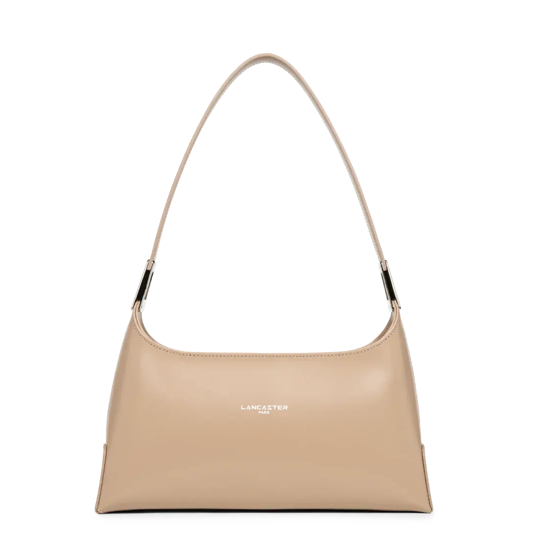 Sac rectangle porté épaule Suave Ace Lancaster cuir vachette nude