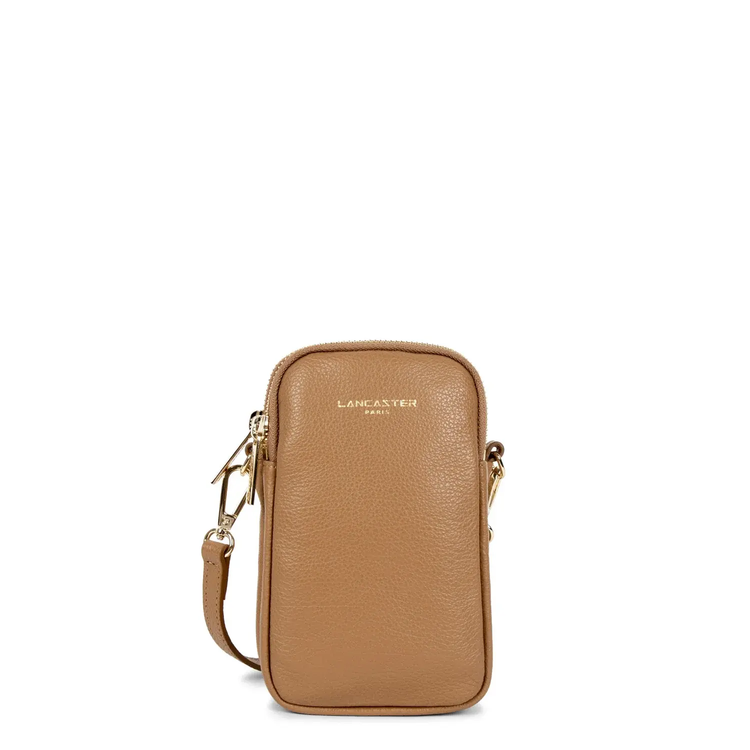 Pochette smartphone Dune Lancaster cuir vachette camel