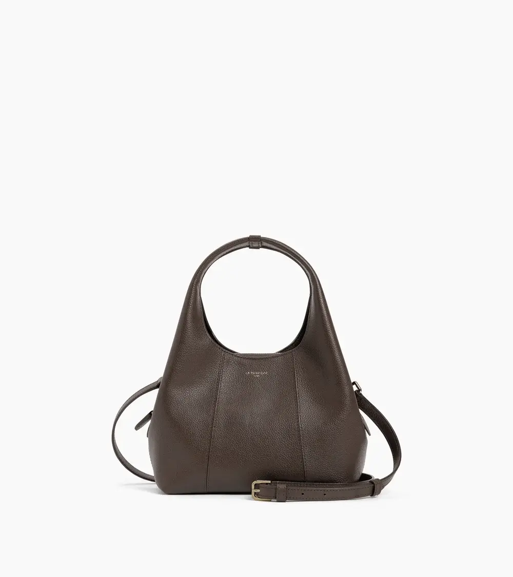 Petit sac à main Le Tanneur Juliette en cuir grainé marron arabica