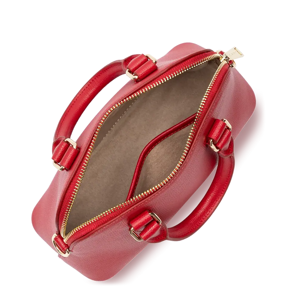 Miniature : Sac demi lune Sierra porté main, épaule, travers Lancaster cuir vachette rouge