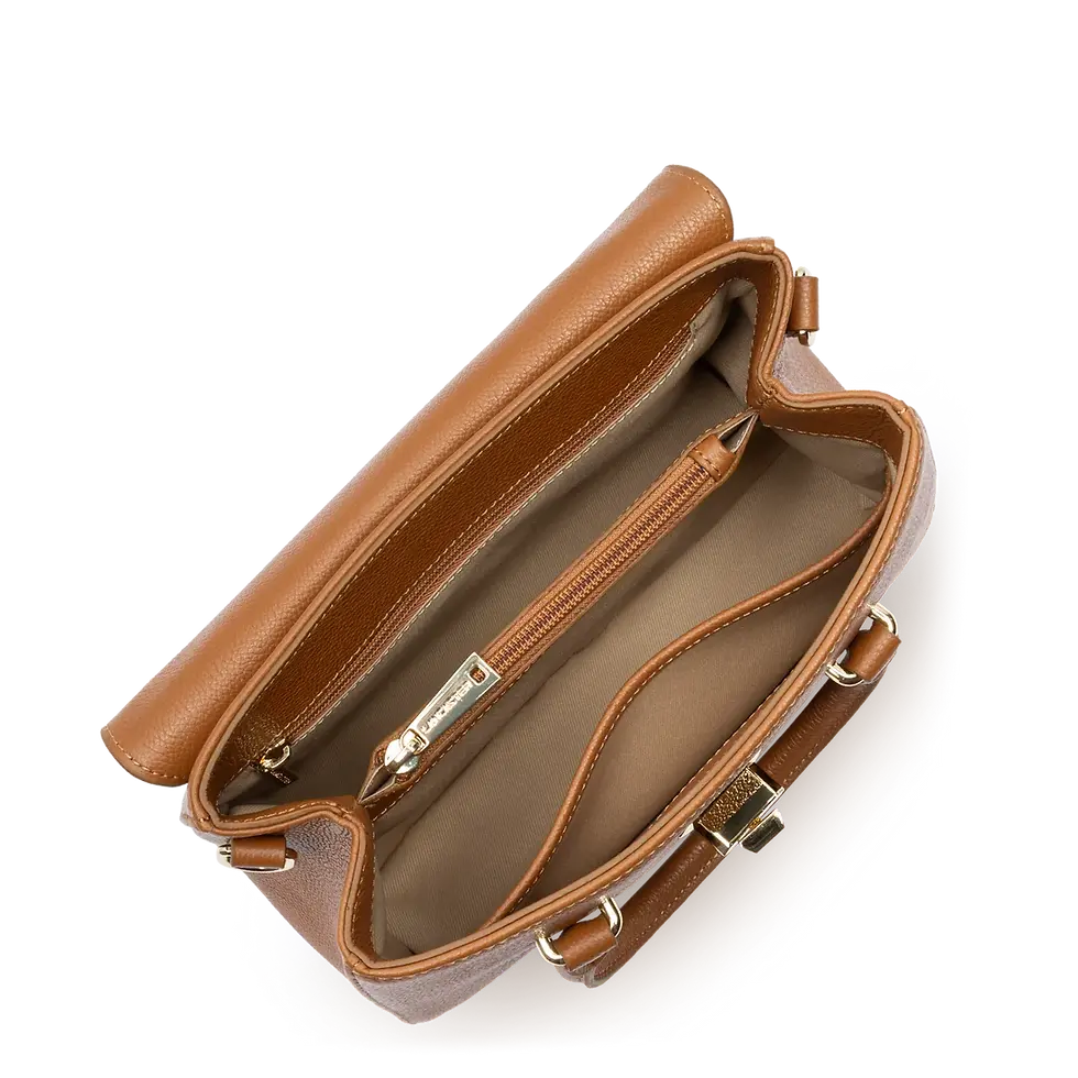 Miniature : Sac à main Milano porté main épaule ou travers Lancaster cuir vachette camel