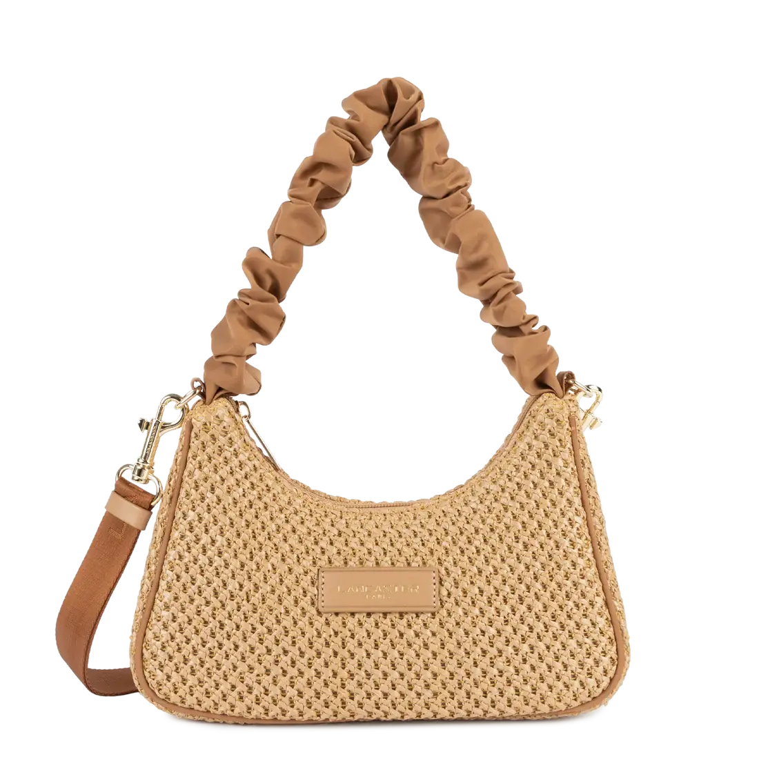 Sac besace Osier porté main ou travers Lancaster polypropylène et cuir naturel