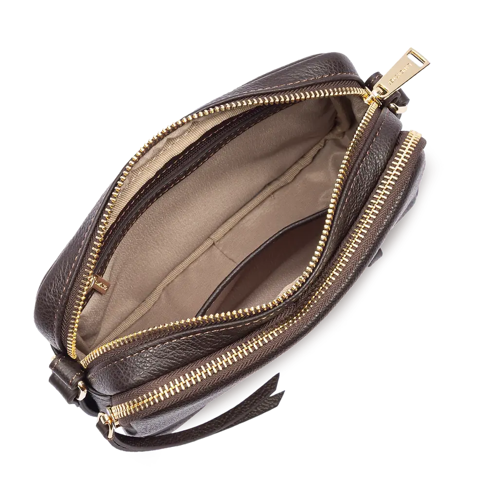 Miniature : Sac trotteur Dune porté travers Lancaster cuir vachette marron foncé