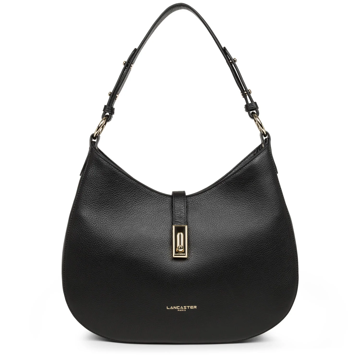 Sac besace Foulonné Milano porté épaule Lancaster cuir vachette noir