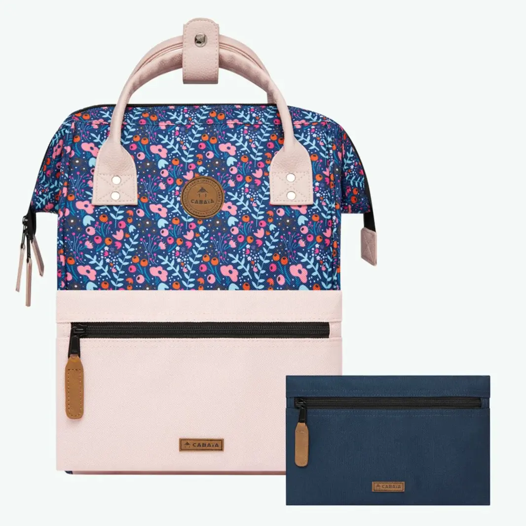 Sac à dos Cabaïa Medium Honfleur bleu et rose