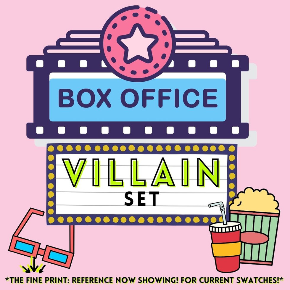 MATINEE MANIS(TM) BOX OFFICE CLUB MOVIE MANI BOX VILLAIN SET.