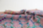 Thumbnail: XL Shipibo Blanket White with Purple Stitching