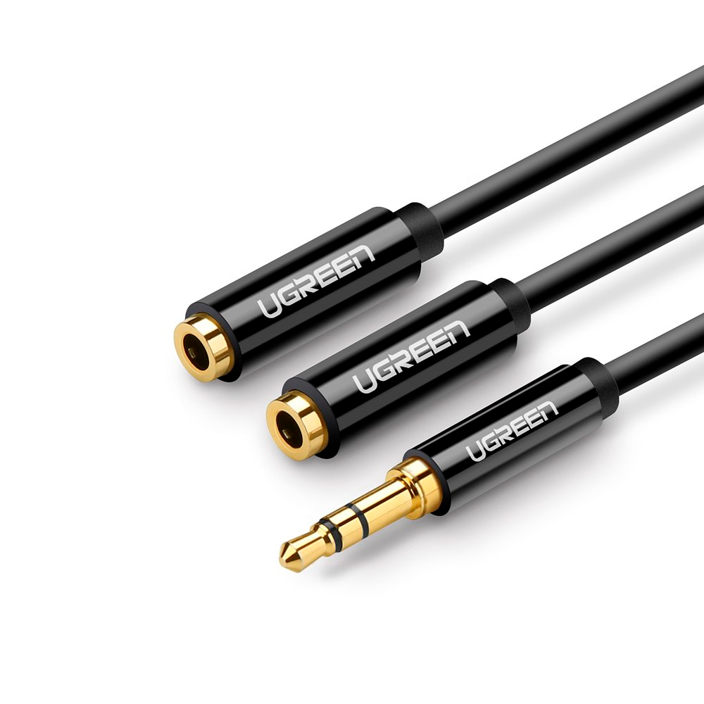 Cable de Audio UGREEN 3.5mm Macho a Hembra x2 25cm UNIVERSAL