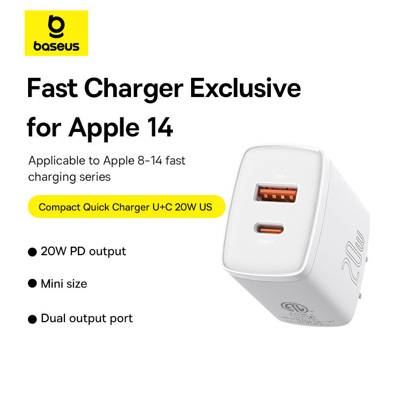 Miniatura: Combo de Cargador 20W Con Cable USB+Tipo-C BLANCO