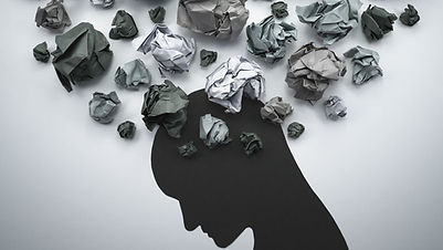 Tête pleine d'idées noires