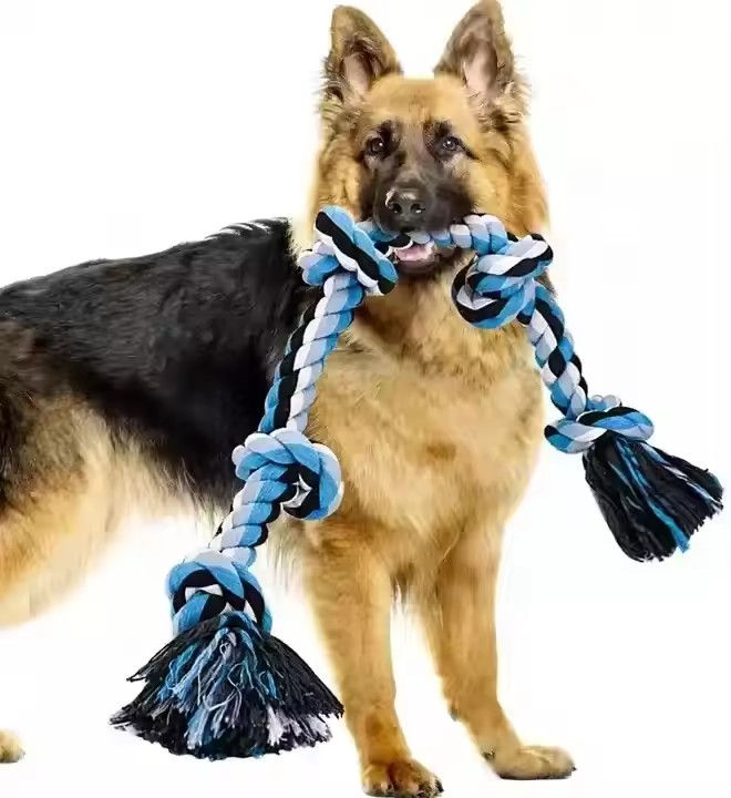 Thumbnail: Large and Medium Dog 3 Feet 5 Knots Indestructible Cotton Rope for Large Breed