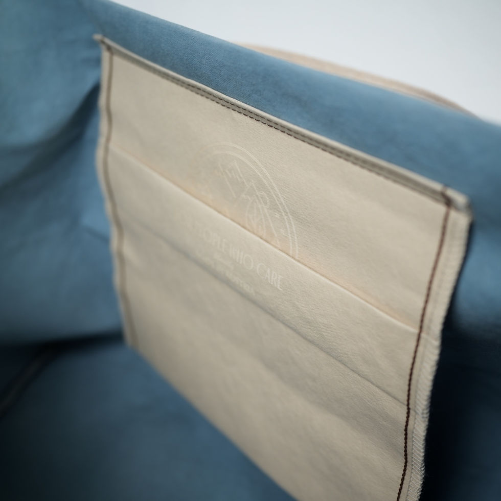 Miniaturbild: Maxi Shopper Jeansblau mit braunen Henkeln