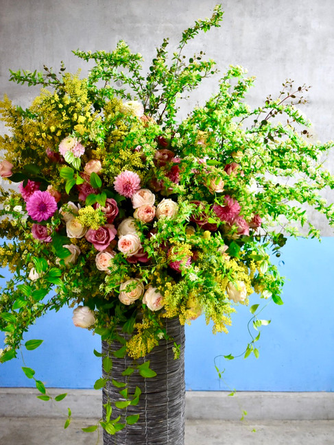 Fresh Flower Stand (Winter-Spring/Pink&Yellow)