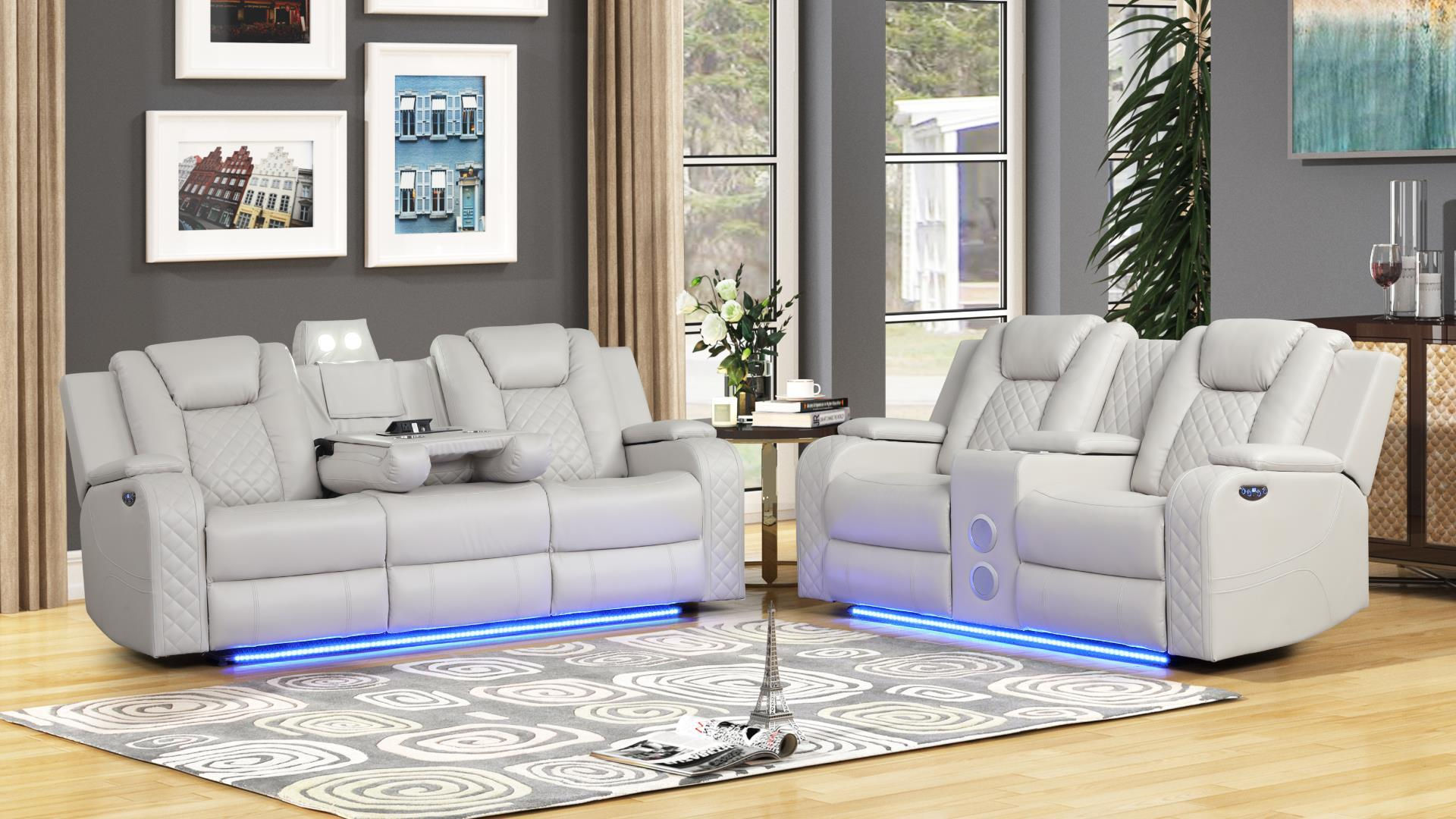 Benz 2pcs Living Room Set in Ice