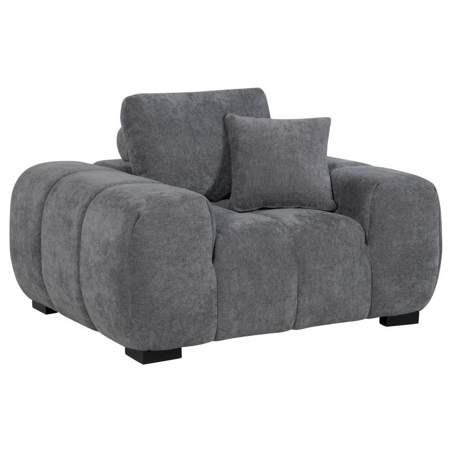 Octavia Tufted Upholstered Accent Chair Charcoal Grey