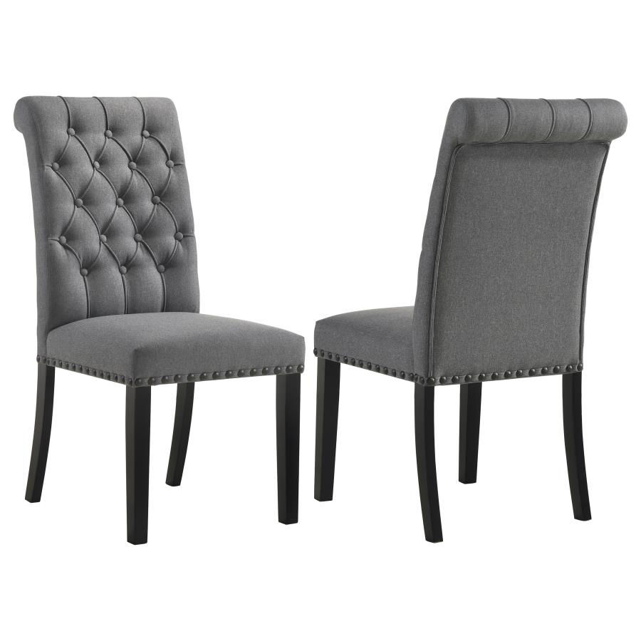 Alana Fabric Upholstered Dining Side Chair Grey (Set of 2)