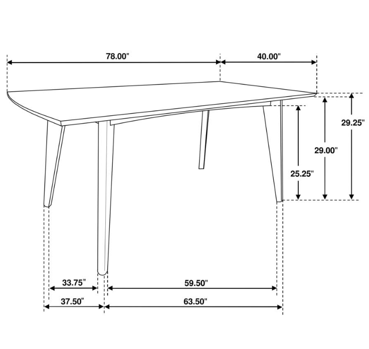 Miniatura: Rectangular Dining Table Set Dark Walnut   105351-S7